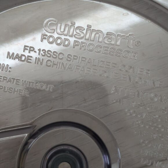 Cuisinart Food Processor Spiralizer Cover FP-13SSC OEM Replacement - Picture 2 of 6